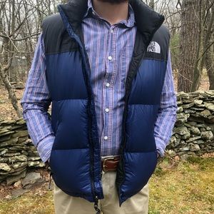 Dark blue North Face puffer vest